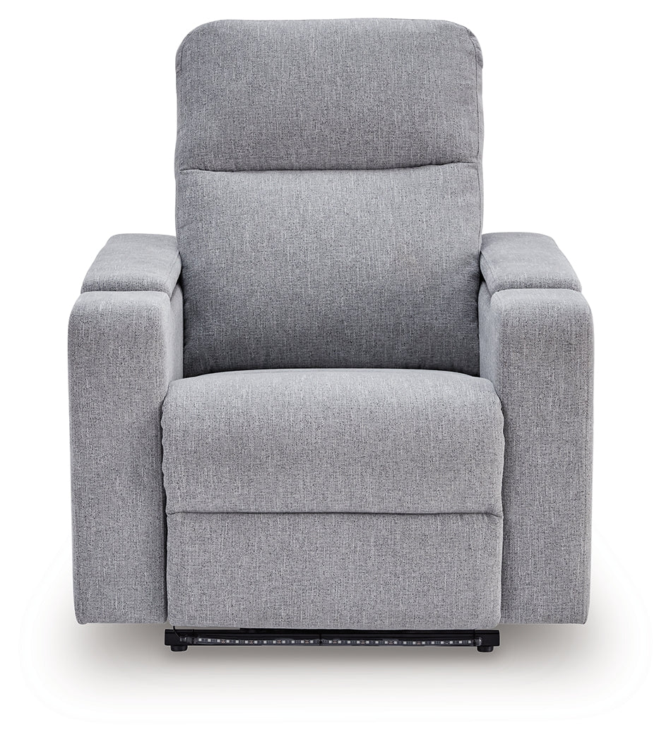 Pineland Pewter Power Glider Recliner with Audio System from Ashley Furniture - Luna Furniture