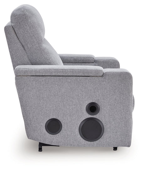 Pineland Pewter Power Glider Recliner with Audio System from Ashley - Luna Furniture