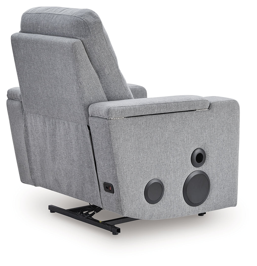 Pineland Pewter Power Glider Recliner with Audio System from Ashley Furniture - Luna Furniture