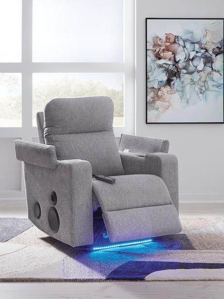 Pineland Pewter Power Glider Recliner with Audio System from Ashley - Luna Furniture