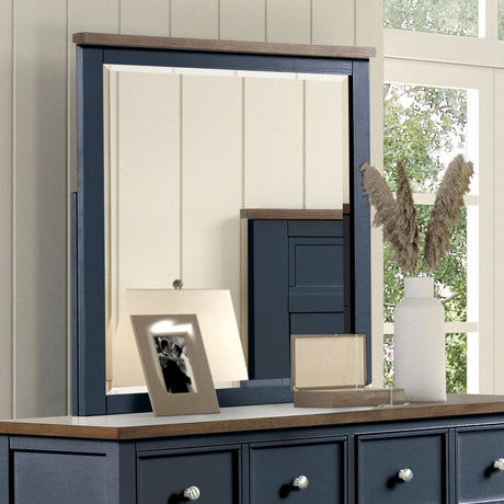 Pinetop Blue/Dark Brown Mirror (Mirror Only) from Furniture of America - Luna Furniture