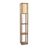 Pinnacle Shelf Floor Lamp For Bedroom/Living Room, Natural Wood with Long Shade from Midinmod - Luna Furniture