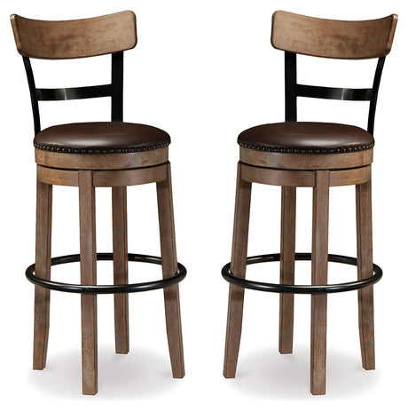 Pinnadel Grayish Brown Bar Height Bar Stool (Set of 2) from Ashley - Luna Furniture