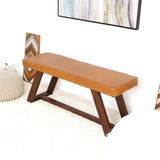 Marley Tan Genuine Leather Bench from Midinmod - Luna Furniture