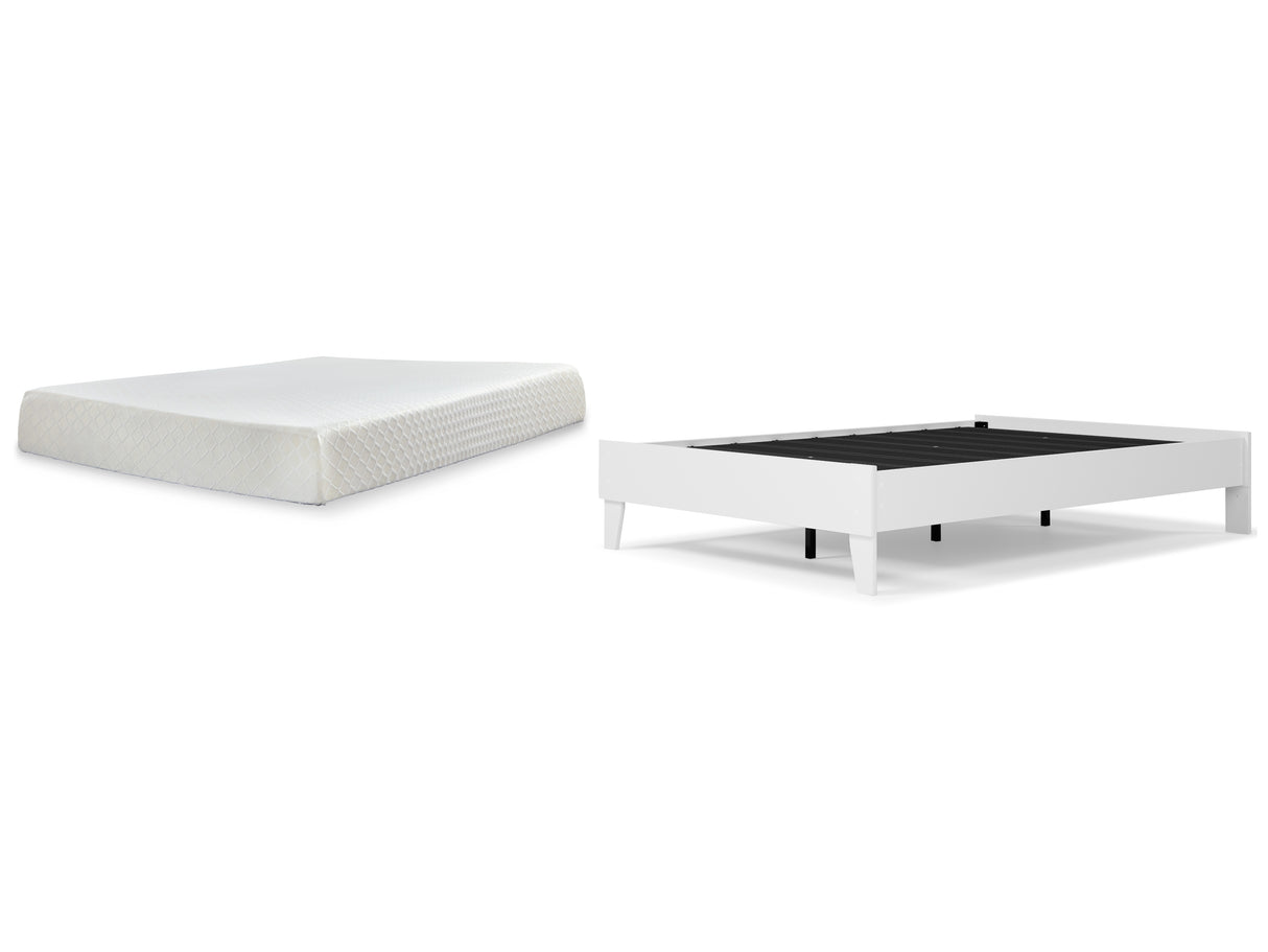 Piperton Full Platform Bed with Mattress in White from Ashley - Luna Furniture