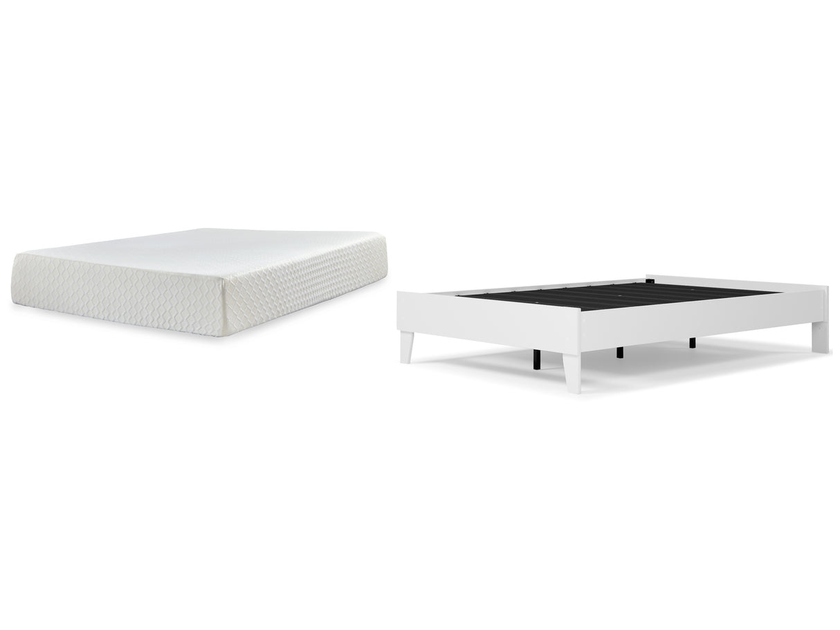 Piperton Full Platform Bed with Mattress in White from Ashley - Luna Furniture