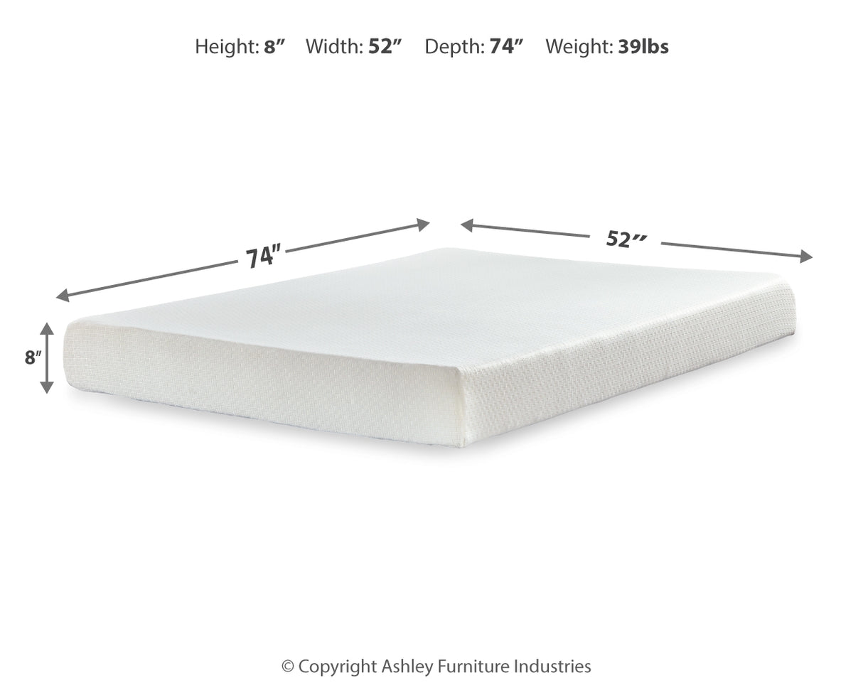 Piperton Full Platform Bed with Mattress in White from Ashley - Luna Furniture