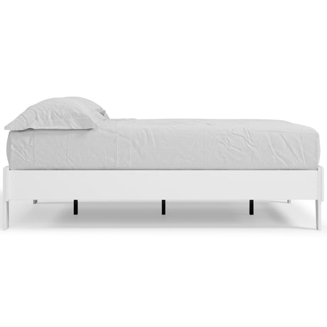Piperton Twin Platform Bed with Mattress in White from Ashley - Luna Furniture