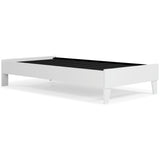 Piperton Twin Platform Bed with Mattress in White from Ashley Furniture - Luna Furniture