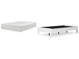 Piperton Twin Platform Bed with Mattress in White from Ashley Furniture - Luna Furniture