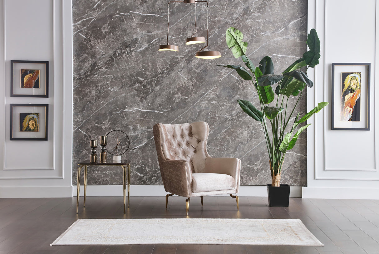 Plaza Lara Cream Accent Chair from Bellona - Luna Furniture