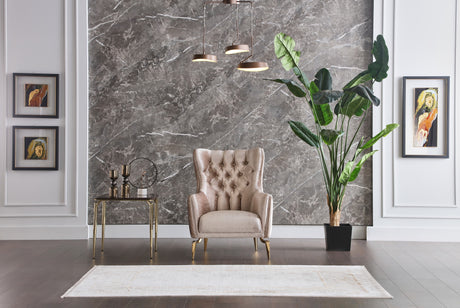 Plaza Lara Cream Accent Chair from Bellona - Luna Furniture