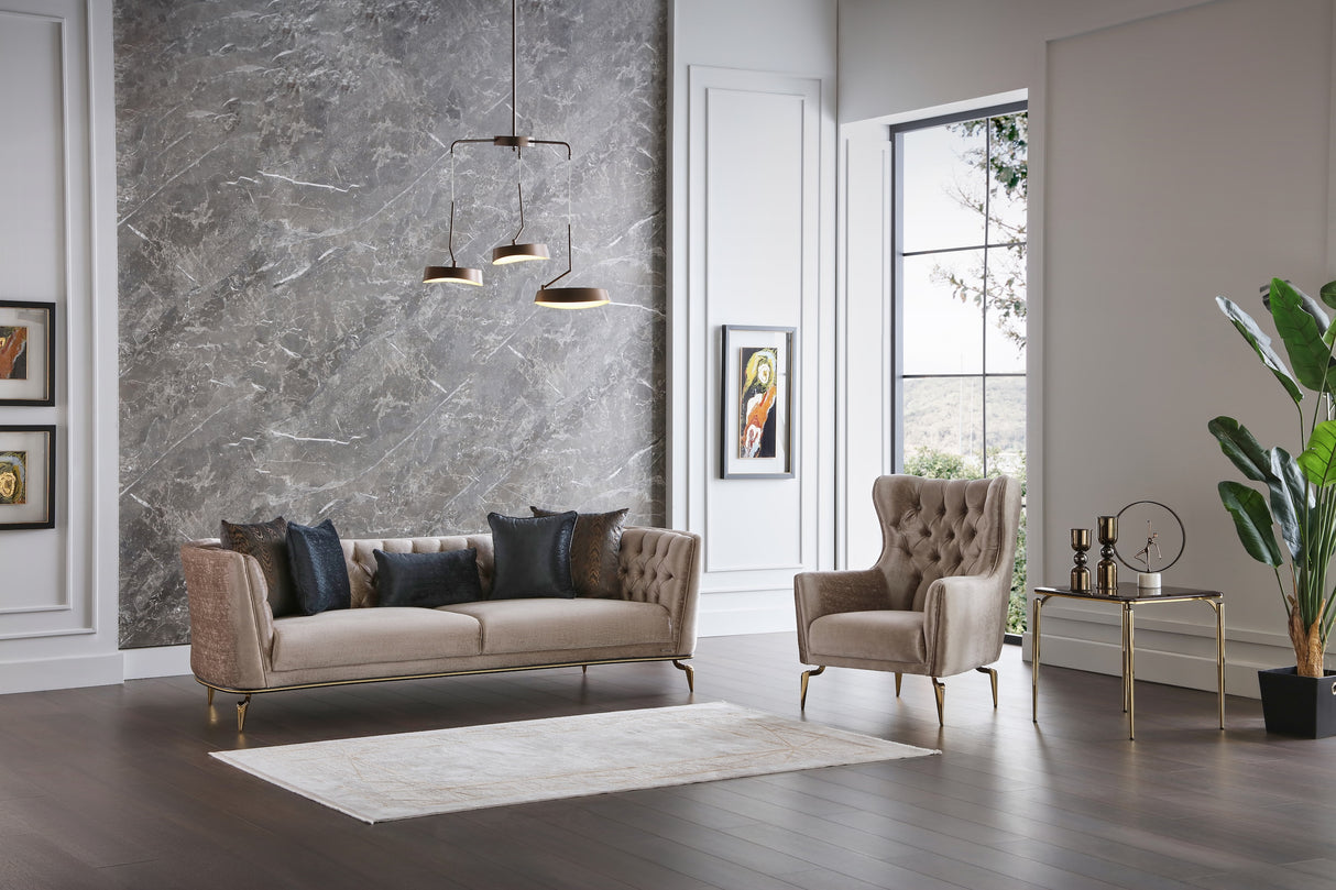 Plaza Lara Cream Accent Chair from Bellona - Luna Furniture