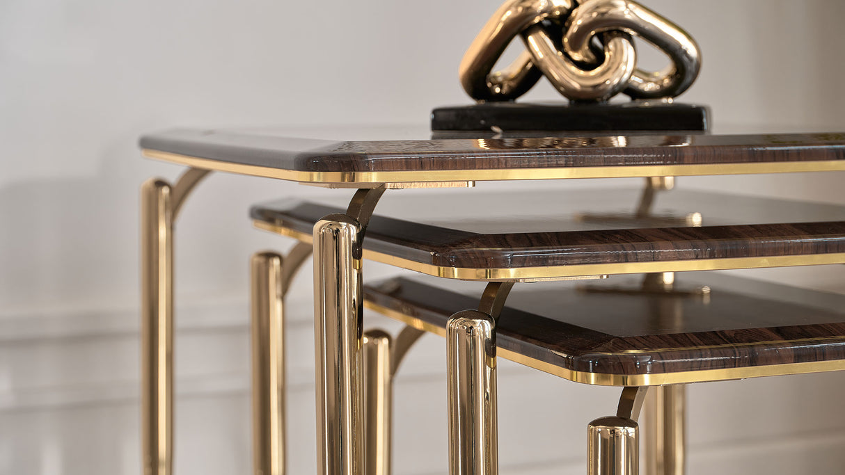 Plaza Walnut Nesting Table from Bellona - Luna Furniture