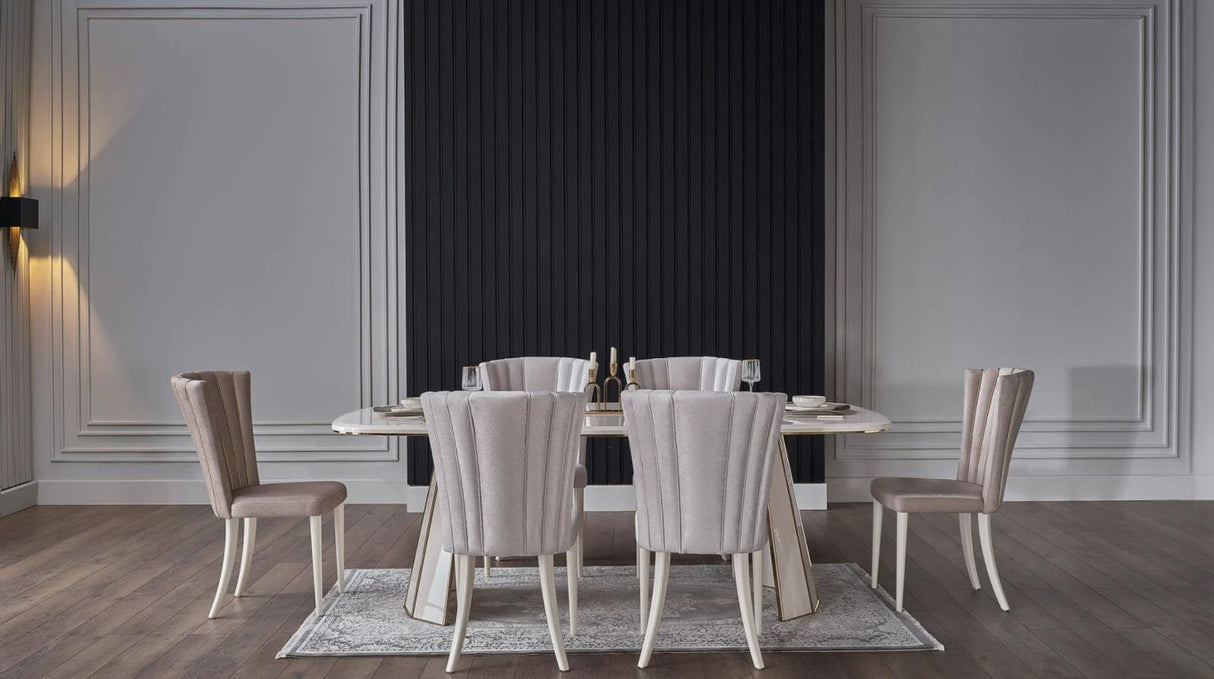 Plaza Ivory Dining Table from Bellona - Luna Furniture