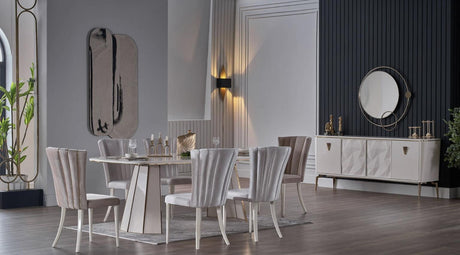 Plaza Ivory Dining Table from Bellona - Luna Furniture