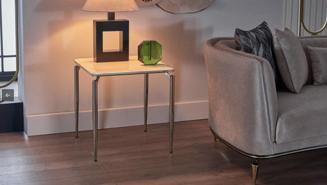 Plaza Ivory Side Table from Bellona - Luna Furniture