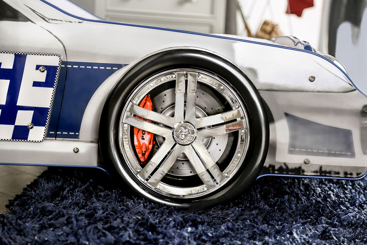 Poe White/Blue Twin Bed from Furniture of America - Luna Furniture