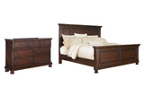 Porter Queen Panel Bed with Dresser in Rustic Brown from Ashley - Luna Furniture