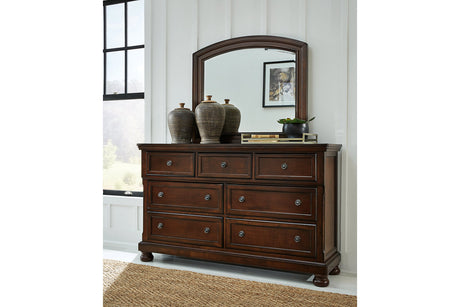 Porter Rustic Brown Dresser and Mirror from Ashley - Luna Furniture