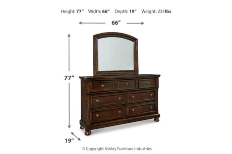Porter Rustic Brown Dresser and Mirror from Ashley - Luna Furniture
