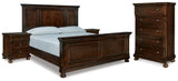 Porter Rustic Brown King Panel Bed, Chest and 2 Nightstands from Ashley Furniture - Luna Furniture