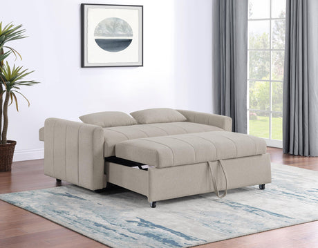 Portland Latte Boucle Sleeper Sofa Bed from Coaster - Luna Furniture
