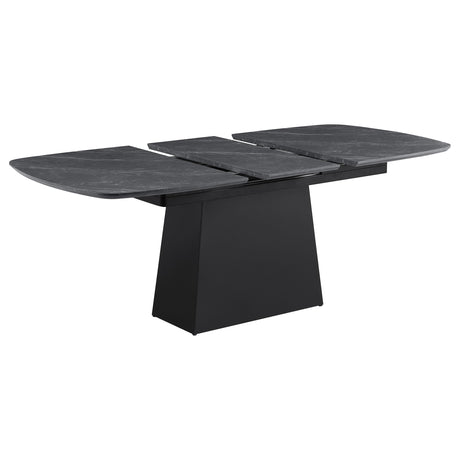 Potero Black Faux Marble Extendable Dining Table from Coaster - Luna Furniture