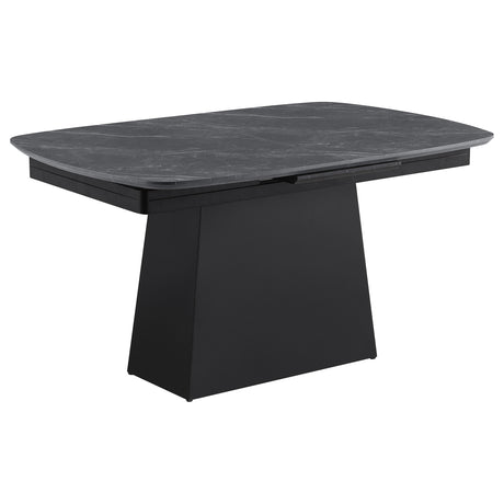 Potero Black Faux Marble Extendable Dining Table from Coaster - Luna Furniture