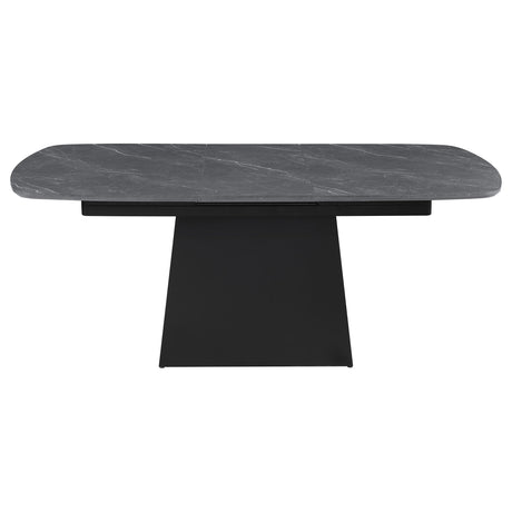 Potero Black Faux Marble Extendable Dining Table from Coaster - Luna Furniture