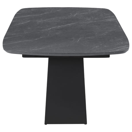 Potero Black Faux Marble Extendable Dining Table from Coaster - Luna Furniture