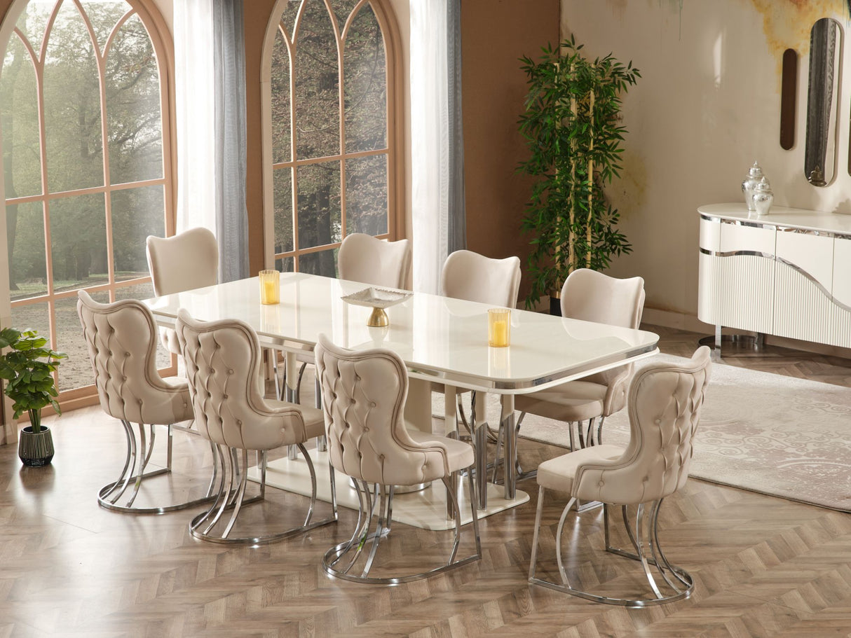 Prag Dining Table, Table 130" from Furnia - Luna Furniture