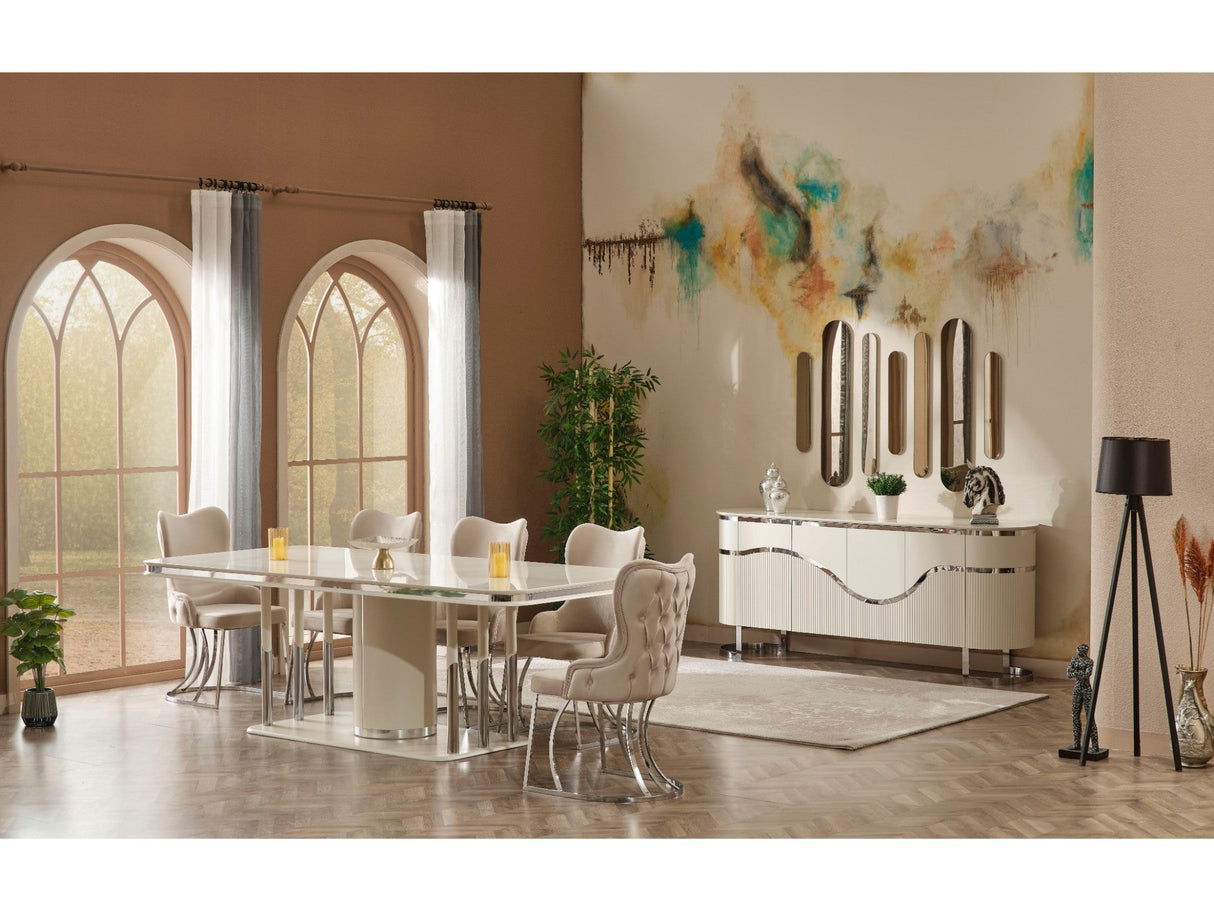 Prag Dining Table, Table 130" from Furnia - Luna Furniture