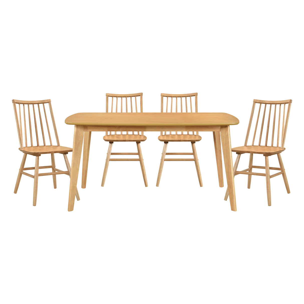 Pratter Natural Oak 5-Piece 59" Dining Table from Homelegance - Luna Furniture