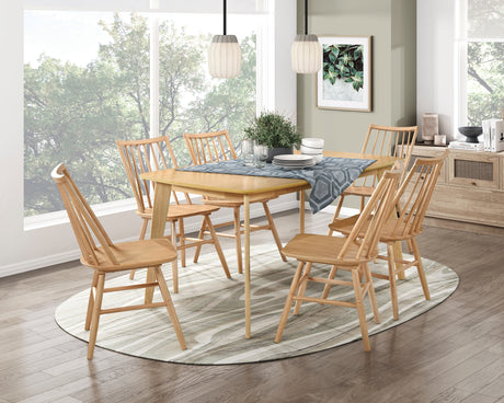 Pratter Natural Oak 7-Piece 59" Dining Table from Homelegance - Luna Furniture