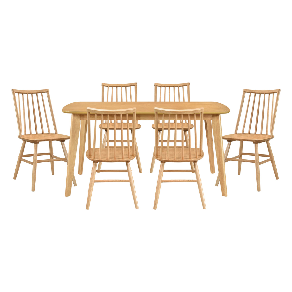 Pratter Natural Oak 7-Piece 59" Dining Table from Homelegance - Luna Furniture