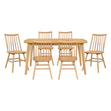 Pratter Natural Oak 7-Piece 59" Dining Table from Homelegance - Luna Furniture