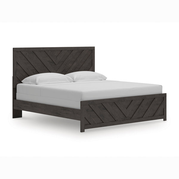 Prendonea Charcoal King Panel Bed