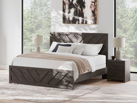 Prendonea Charcoal King Panel Bed from Ashley - Luna Furniture