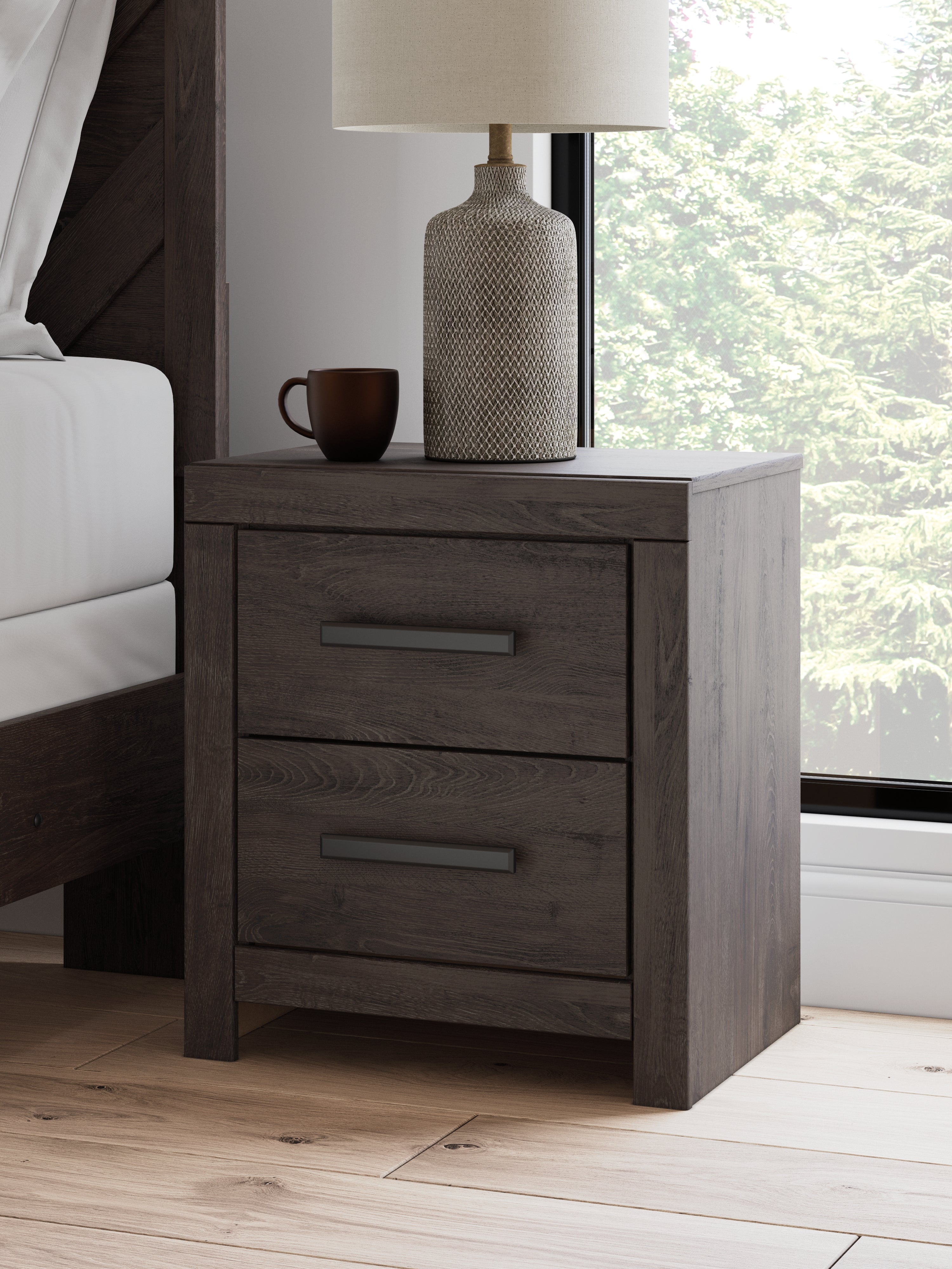 Prendonea Charcoal Nightstand – Luna Furniture