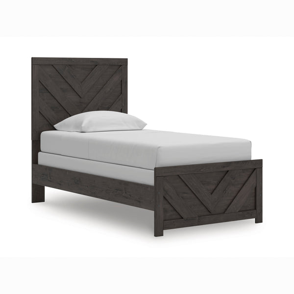 Prendonea Charcoal Twin Panel Bed