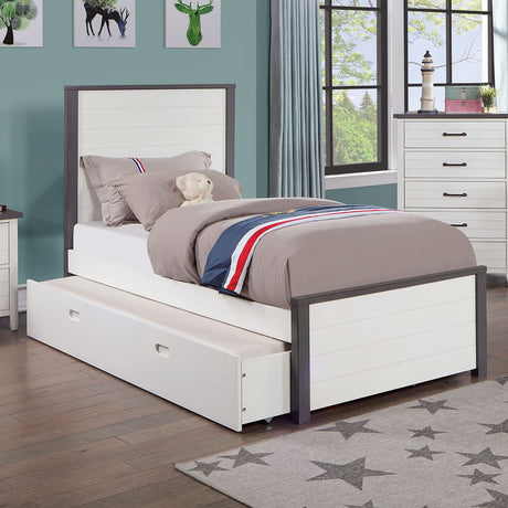 Priam White/Gray Twin Bed from Furniture of America - Luna Furniture