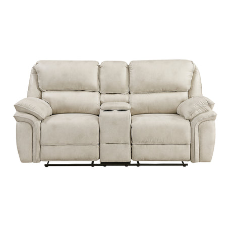 Proctor Pawter Double Reclining Loveseat with Center Console from Homelegance - Luna Furniture
