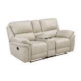 Proctor Pawter Double Reclining Loveseat with Center Console from Homelegance - Luna Furniture