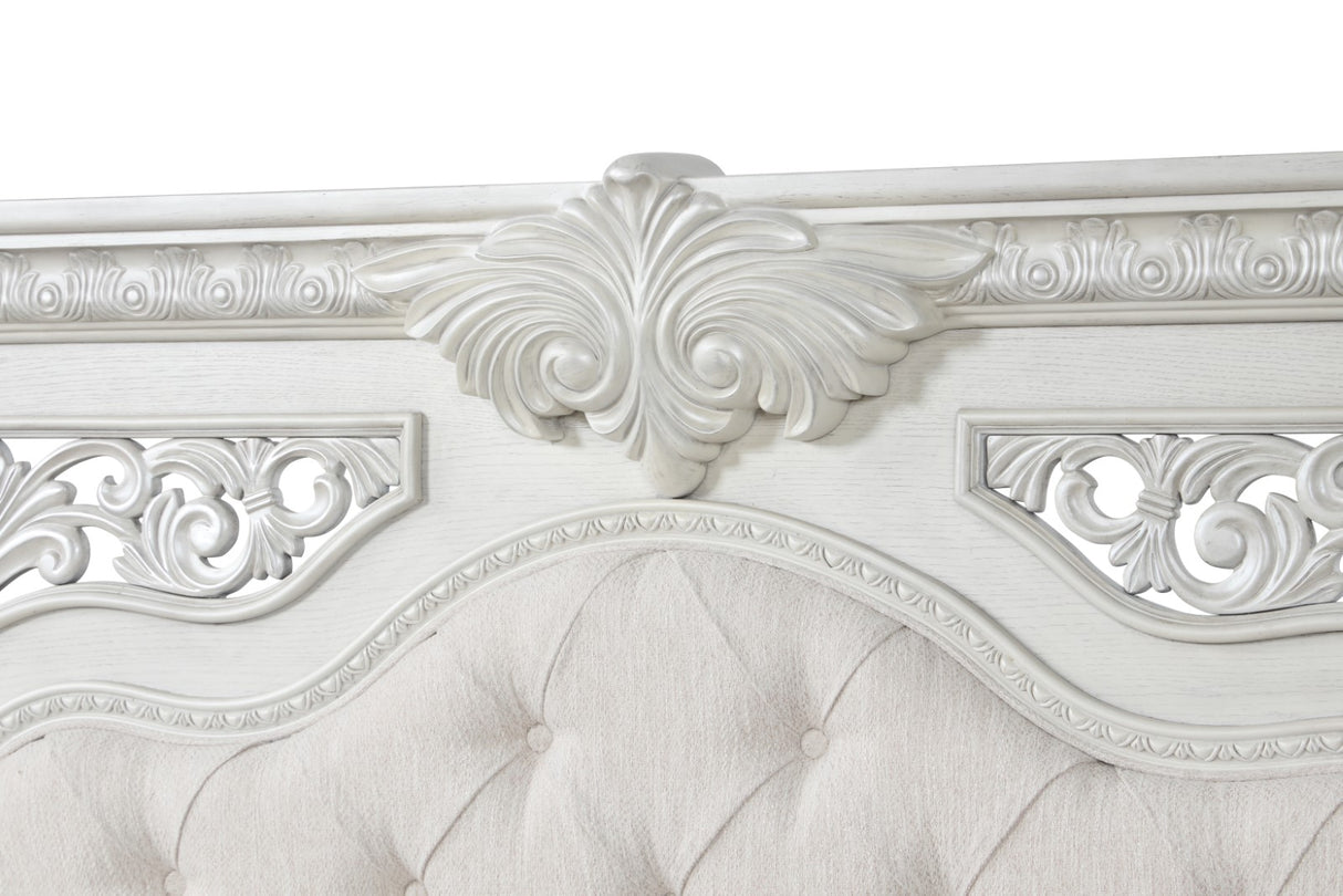 Promenade Wire Brushed White King Bed from Furniture of America - Luna Furniture