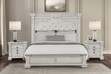 Promenade Wire Brushed White King Bed from Furniture of America - Luna Furniture