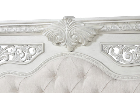 Promenade Wire Brushed White Queen Bed from Furniture of America - Luna Furniture