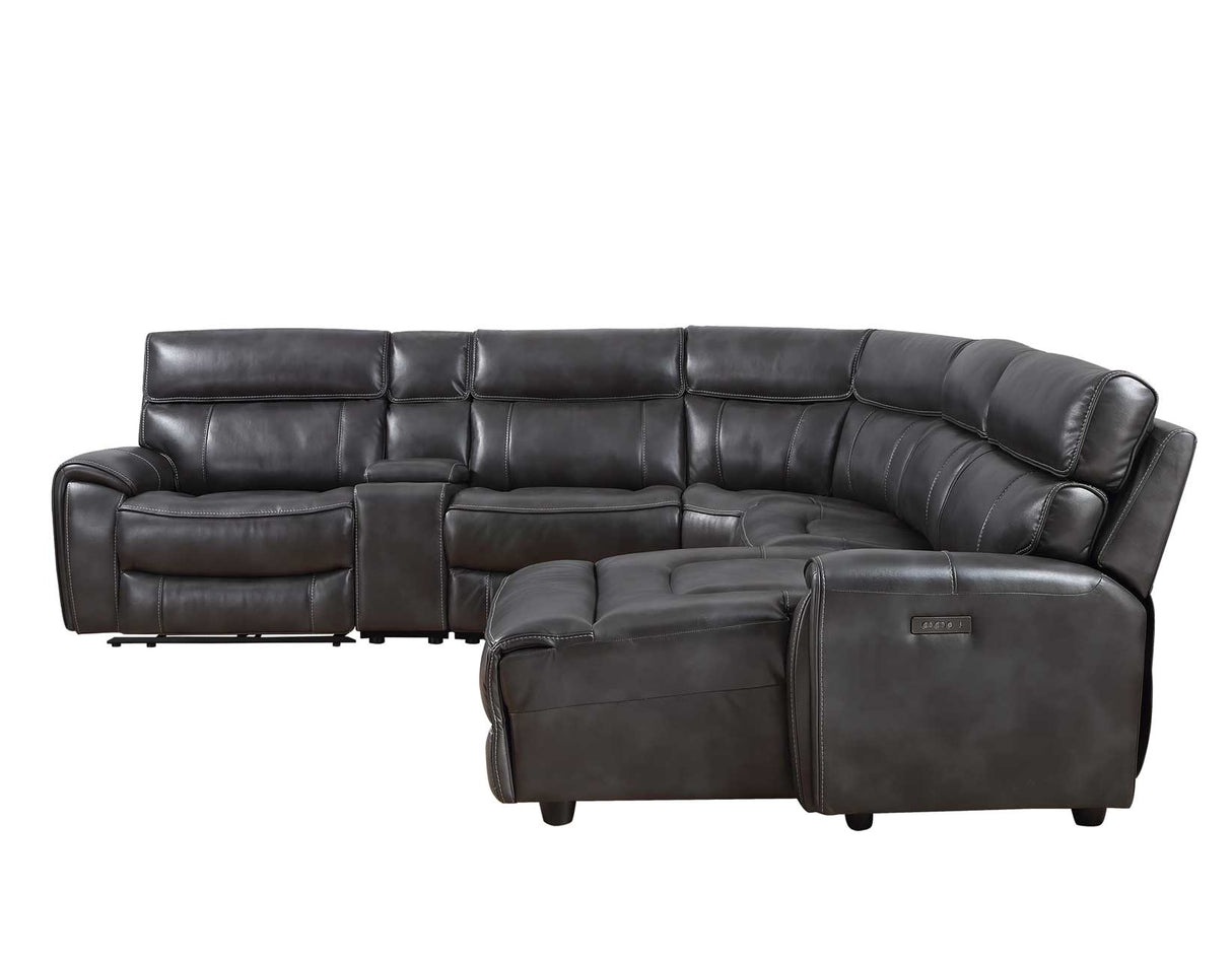 Provo Gray 6-Piece RAF Chaise Dual Power Reclining Sectional from Steve Silver - Luna Furniture