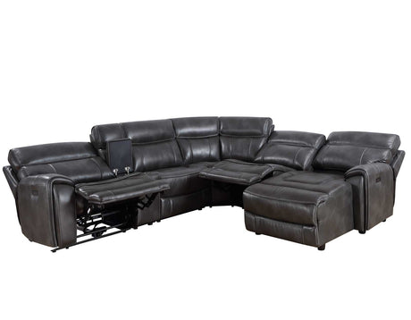 Provo Gray 6-Piece RAF Chaise Dual Power Reclining Sectional from Steve Silver - Luna Furniture