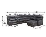 Provo Gray 6-Piece RAF Chaise Dual Power Reclining Sectional from Steve Silver - Luna Furniture